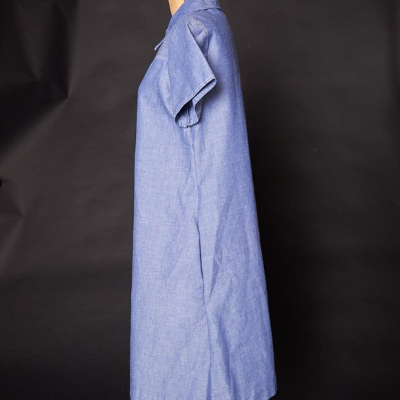 1970s Chambray Sewing Smock Dress - Picture 13 of 13